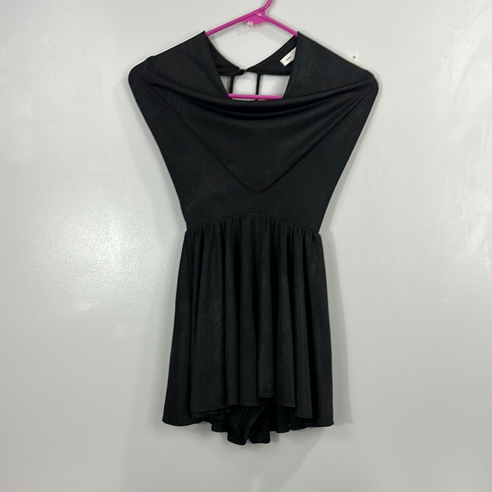 Silence + noise Black Halter romper/skort